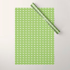 Vintage Cottage Flowers and Stripes Pattern in Light Green Wrapping Paper Gallery Image 1