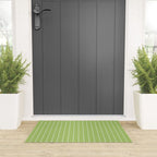 Vintage Cottage Flowers and Stripes Pattern in Light Green Welcome Mat Gallery Image 3