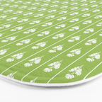 Vintage Cottage Flowers and Stripes Pattern in Light Green Bath Mat Gallery Image 3