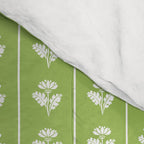 Vintage Cottage Flowers and Stripes Pattern in Light Green Comforter Gallery Image 4