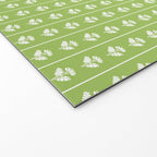 Vintage Cottage Flowers and Stripes Pattern in Light Green Welcome Mat Gallery Image 2