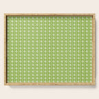 Vintage Cottage Flowers and Stripes Pattern in Light Green Serving Tray Gallery Image 1