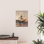 Space Surfer - Futuristic Surf Photo Art Print - Astronaut Riding a Wave Poster Gallery Image 2