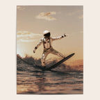 Space Surfer - Futuristic Surf Photo Art Print - Astronaut Riding a Wave Poster Gallery Image 4