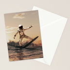 Space Surfer - Futuristic Surf Photo Art Print - Astronaut Riding a Wave Stationery Card Gallery Image 2