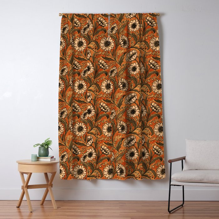 Sunflowers - Rust Window Curtain Gallery Image 1