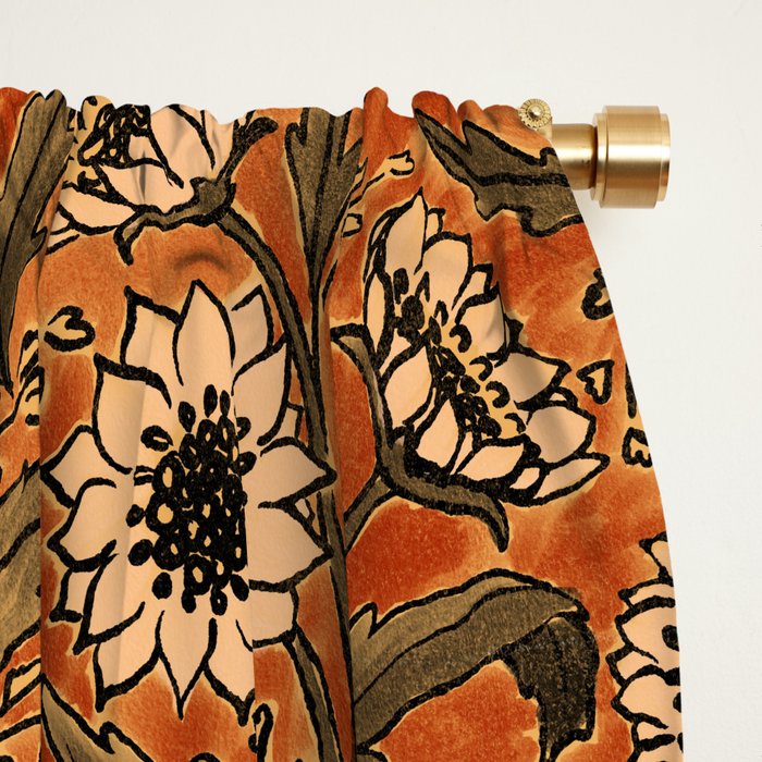 Sunflowers - Rust Window Curtain Gallery Image 2