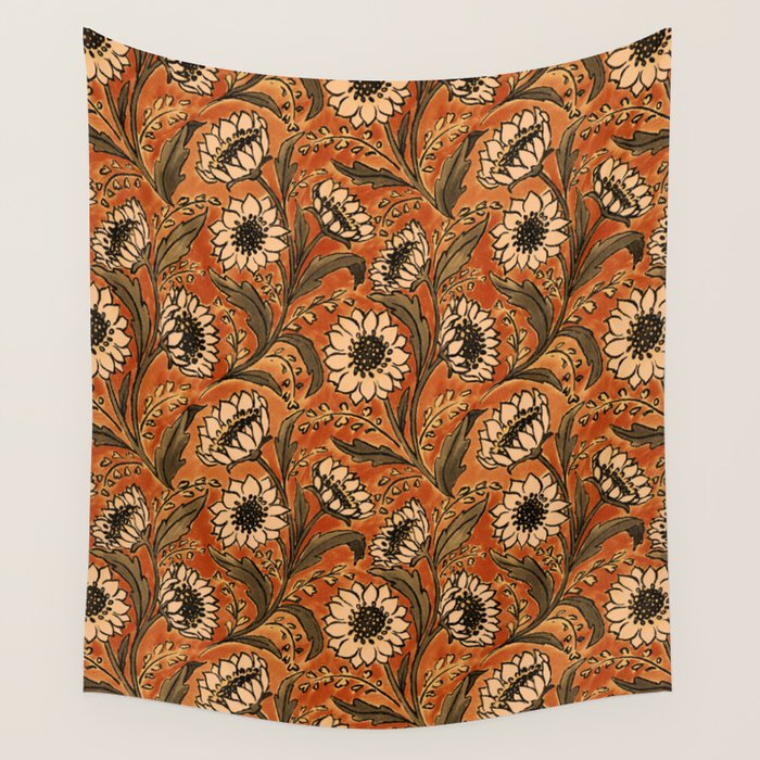 Sunflowers - Rust Wall Tapestry Gallery Image 1