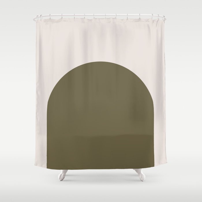 Arch (Olive & Cream) Shower Curtain Gallery Image 1