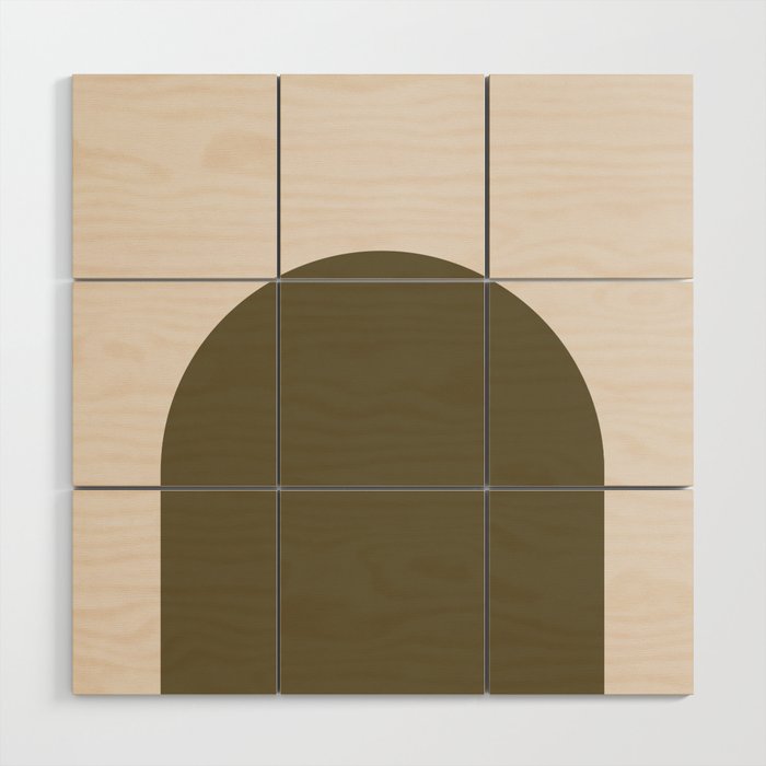 Arch (Olive & Cream) Wood Wall Art Gallery Image 1