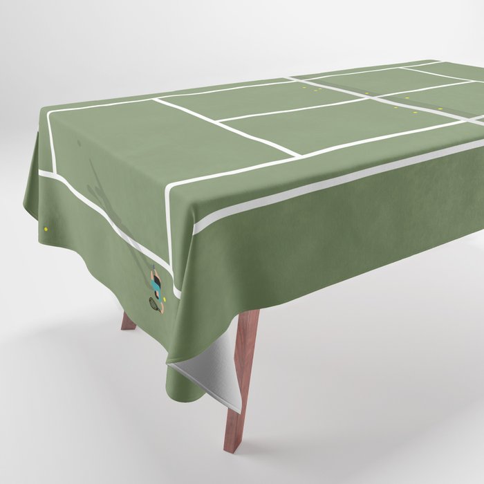 Tennis Court From Above | Illustration  Tablecloth Gallery Image 1