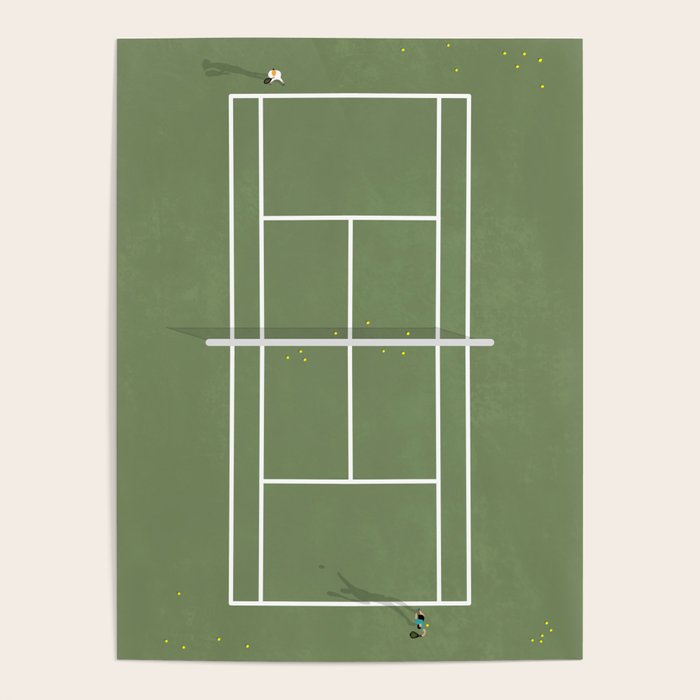 Tennis Court From Above | Illustration  Poster Gallery Image 4