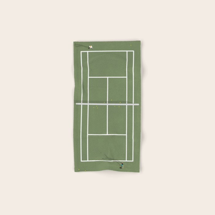 Tennis Court From Above | Illustration  Bath Towel Gallery Image 1
