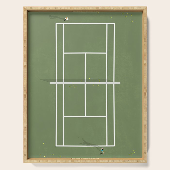 Tennis Court From Above | Illustration  Serving Tray Gallery Image 1