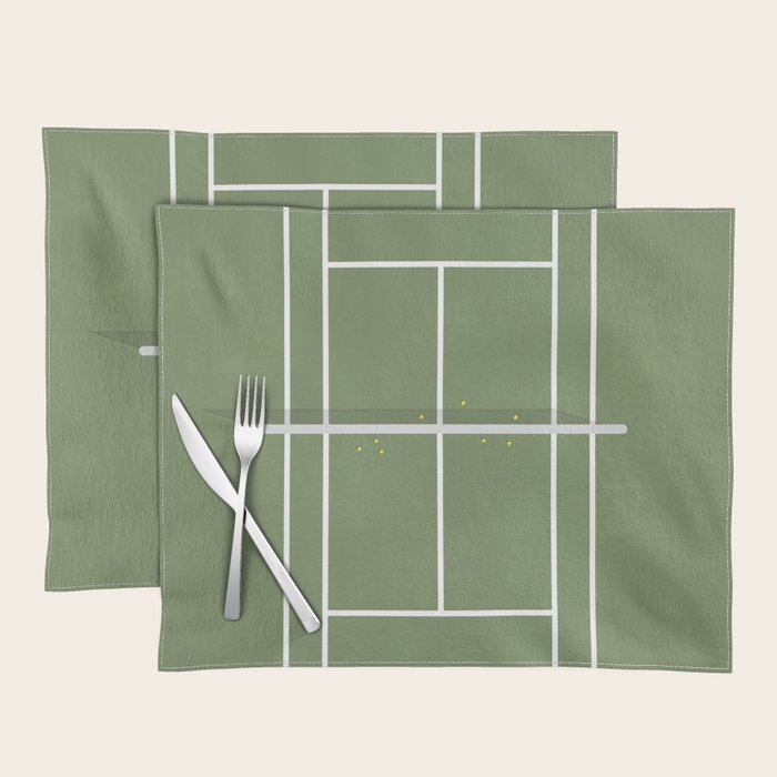 Tennis Court From Above | Illustration  Placemat Gallery Image 1