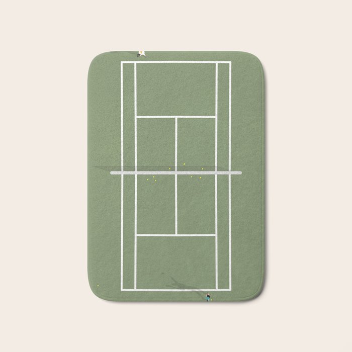 Tennis Court From Above | Illustration  Bath Mat Gallery Image 1