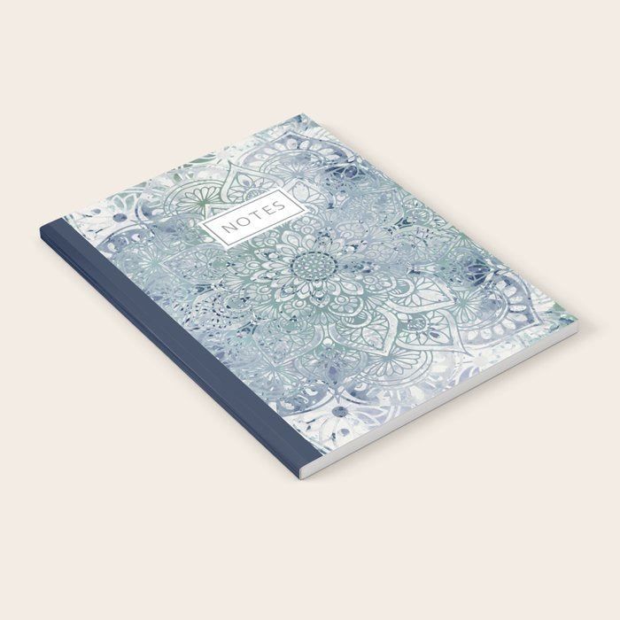 Yoga, Mandala, Green and Blue, Wall Art Boho Notebook Gallery Image 1