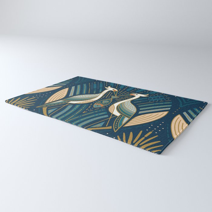Art Deco Herons - Blue Rug Gallery Image 3