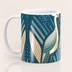 Art Deco Herons - Blue Coffee Mug Gallery Image 3