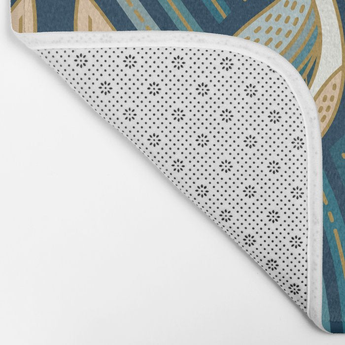 Art Deco Herons - Blue Bath Mat Gallery Image 2