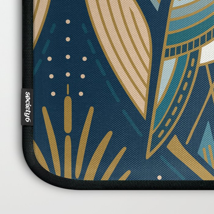 Art Deco Herons - Blue Laptop Sleeve Gallery Image 3