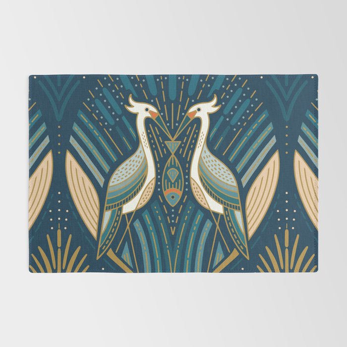 Art Deco Herons - Blue Rug Gallery Image 2