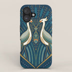 Art Deco Herons - Blue iPhone Case Gallery Image 1