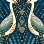Art Deco Herons - Blue Coffee Mug Gallery Image 2