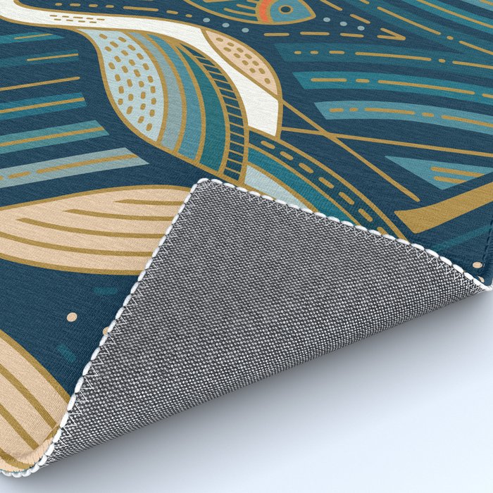 Art Deco Herons - Blue Rug Gallery Image 4