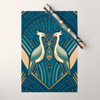 Art Deco Herons - Blue Wrapping Paper Gallery Image 1