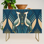 Art Deco Herons - Blue Credenza Gallery Image 1