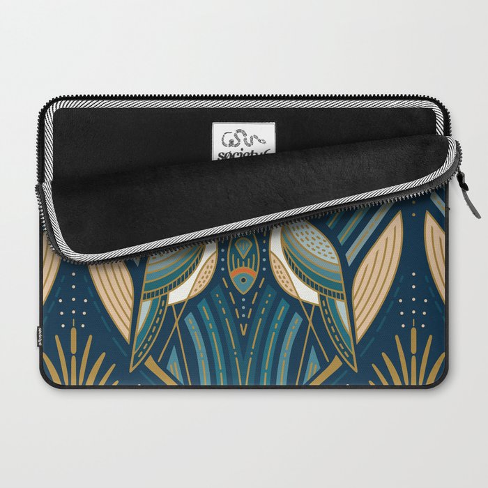 Art Deco Herons - Blue Laptop Sleeve Gallery Image 2