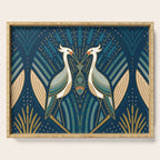 Art Deco Herons - Blue Serving Tray Gallery Image 1