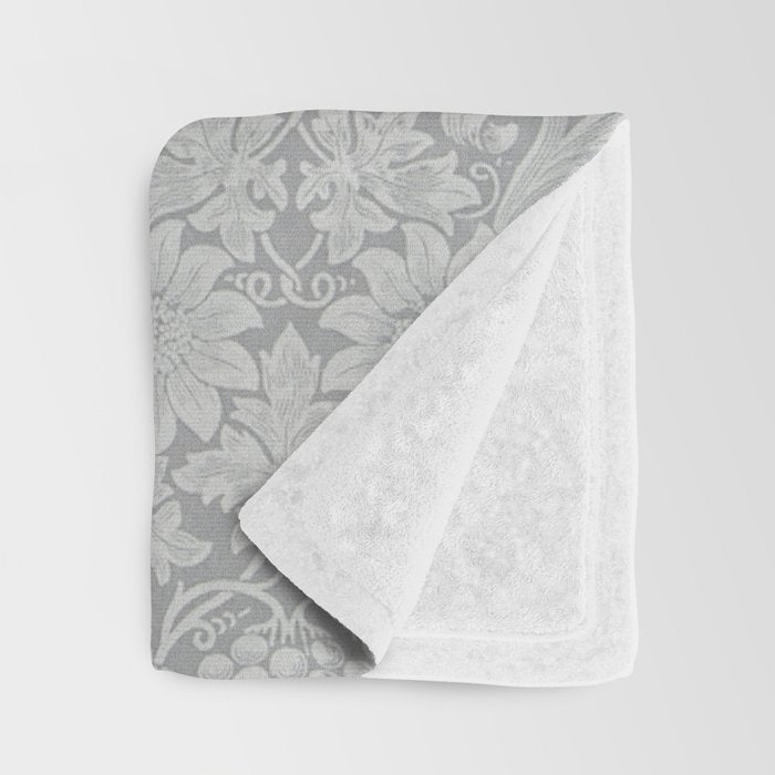 William Morris Pure Sunflower Dove Grey Vintage Pattern Throw Blanket Gallery Image 3