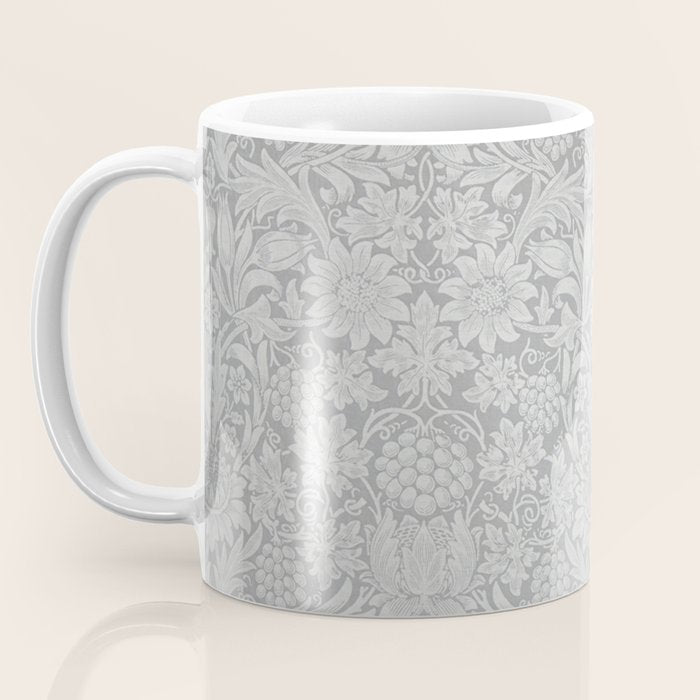 William Morris Pure Sunflower Dove Grey Vintage Pattern Coffee Mug Gallery Image 3