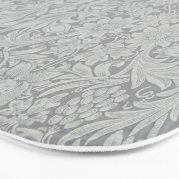 William Morris Pure Sunflower Dove Grey Vintage Pattern Bath Mat Gallery Image 3