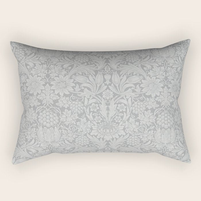 William Morris Pure Sunflower Dove Grey Vintage Pattern Rectangular Pillow Gallery Image 1