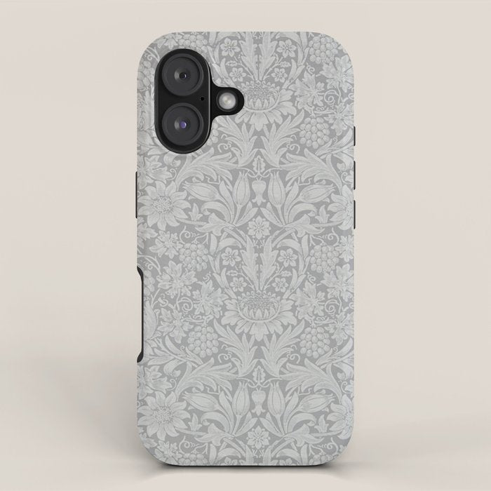 William Morris Pure Sunflower Dove Grey Vintage Pattern iPhone Case Gallery Image 1
