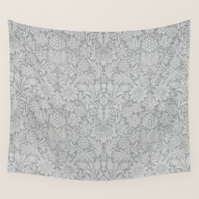 William Morris Pure Sunflower Dove Grey Vintage Pattern Wall Tapestry Gallery Image 4