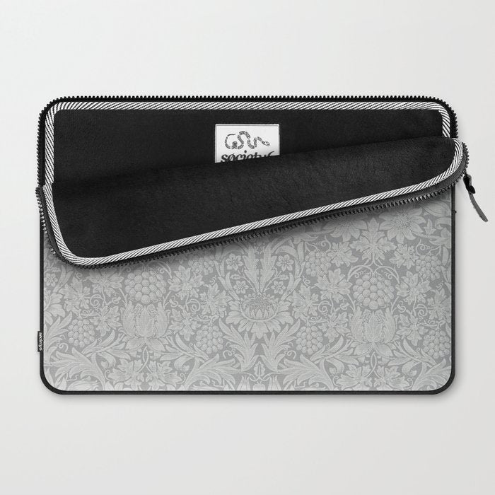 William Morris Pure Sunflower Dove Grey Vintage Pattern Laptop Sleeve Gallery Image 2