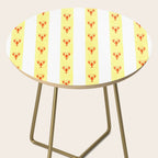 Red Lobsters On Hand-Painted Sunny Yellow Stripes Side Table Gallery Image 2