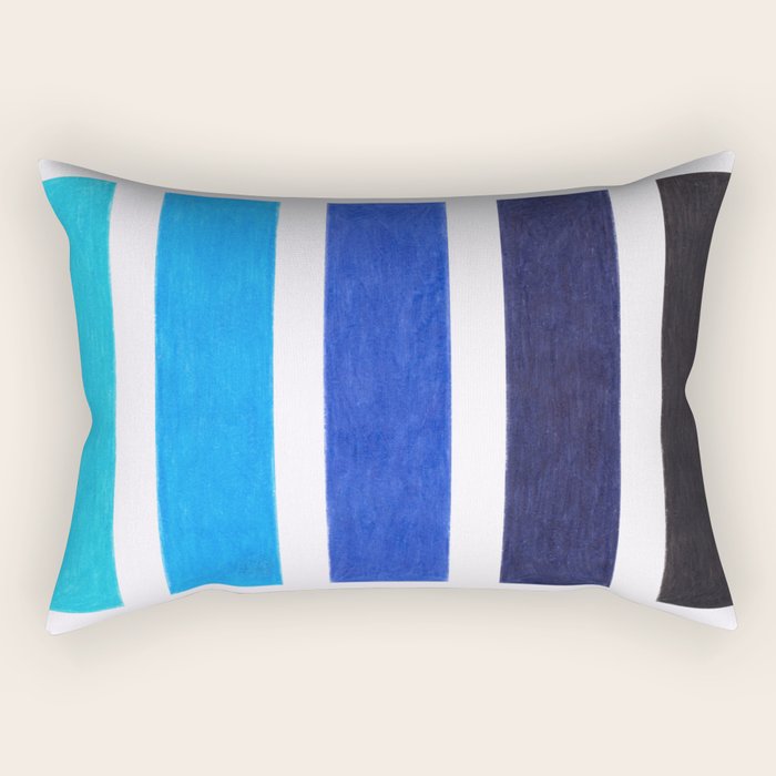 Colorful Blue Stripe Pattern Rectangular Pillow Gallery Image 1