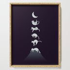 Cat Landscape 103: Falling Cat Moon Serving Tray Gallery Image 1