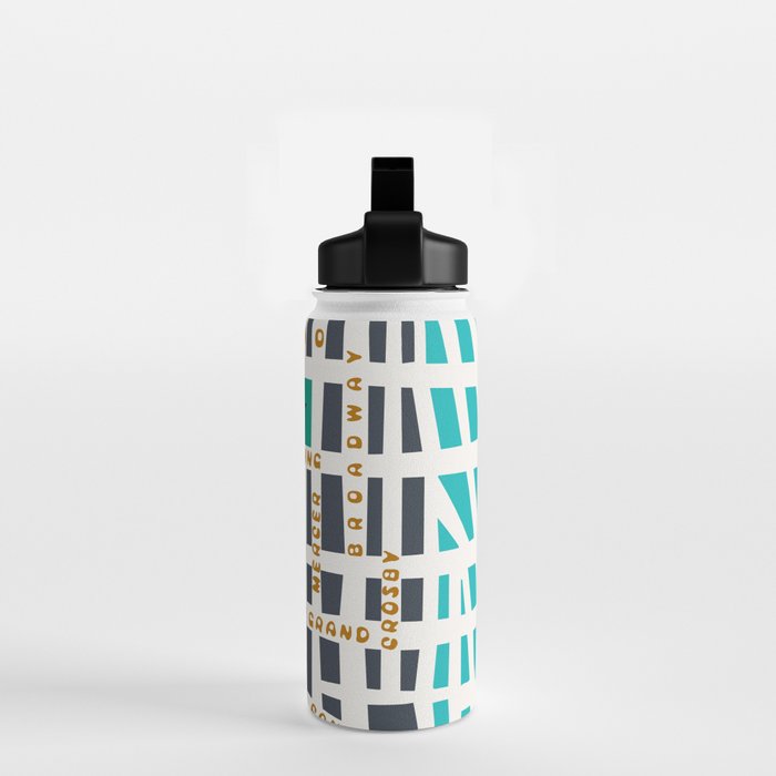 SOHO MAP NYC GREEN Water Bottle Gallery Image 2