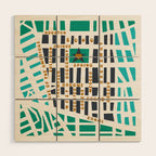 SOHO MAP NYC GREEN Wood Wall Art Gallery Image 1