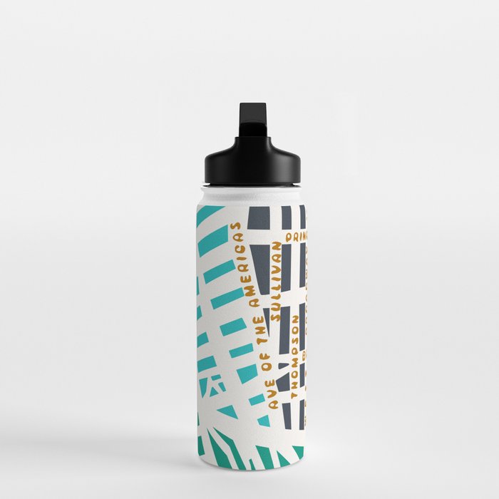 SOHO MAP NYC GREEN Water Bottle Gallery Image 3