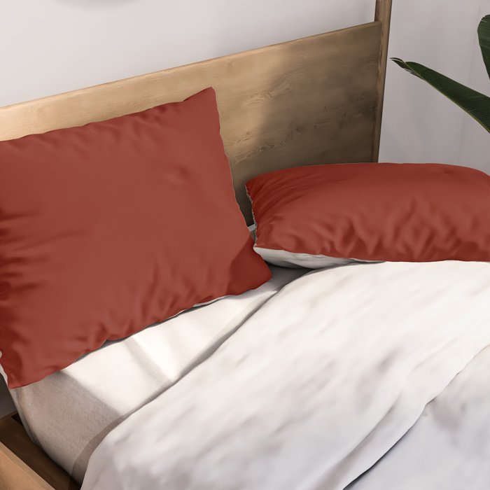 Ruby Red Solid Color Pillow Sham Gallery Image 2