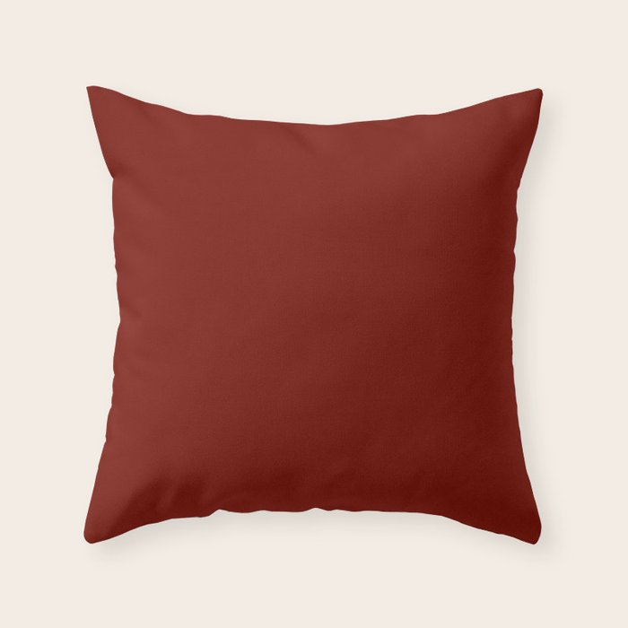 Ruby Red Solid Color Throw Pillow Gallery Image 1