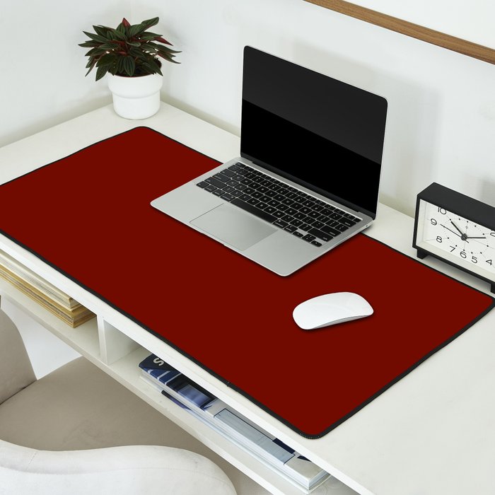 Ruby Red Solid Color Desk Mat Gallery Image 2