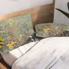 Cat On A Flowerbed by Bruno Liljefors Pillow Sham Gallery Image 2